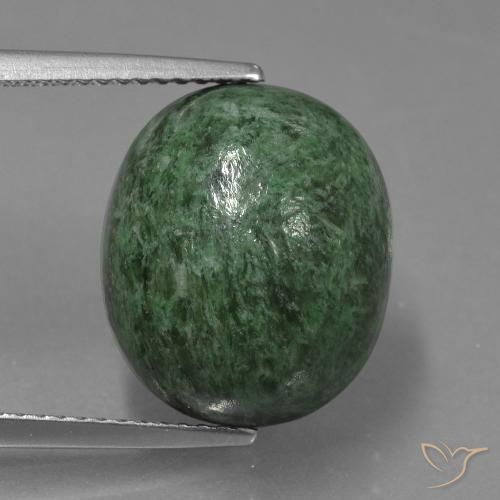 13.37ct 天然 淡松绿色 莫坐坐, 椭圆形, 不透明