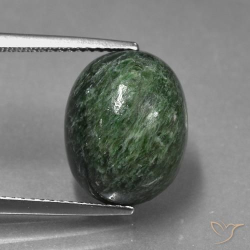 10.86ct 天然 深灰绿色 莫坐坐, 椭圆形, 不透明