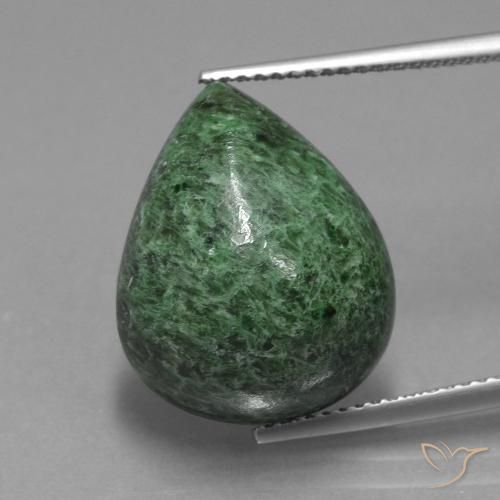 14.34ct 天然 中绿色 莫坐坐, 梨形, 不透明