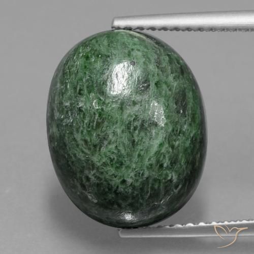 9.69ct 天然 淡松绿色 莫坐坐, 椭圆形, 不透明