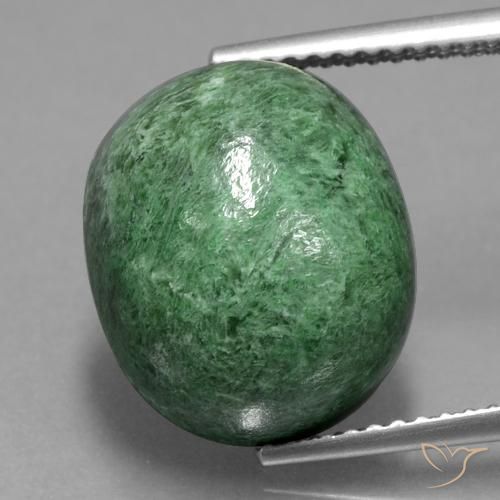 11.99ct 天然 中绿色 莫坐坐, 椭圆形, 不透明
