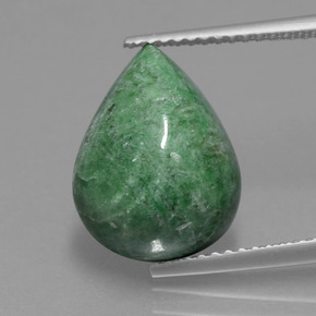 7.04克拉天然绿色抹西西玉，梨形，13.8×10.7毫米，不透明