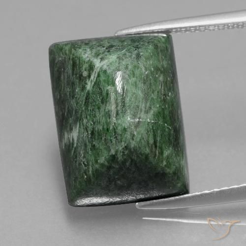 13.36ct 天然 大地绿 莫坐坐, 狭长方形, 不透明