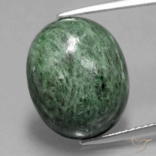 13.09ct 天然 中绿色 莫坐坐, 椭圆形, 不透明