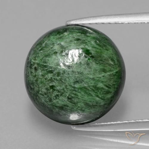 9.17ct 天然 中绿色 莫坐坐, 圆形的, 不透明