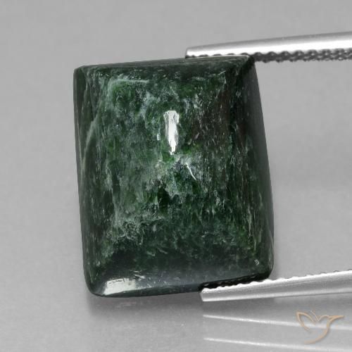 15.46ct 天然 森林绿 莫坐坐, 狭长方形, 不透明