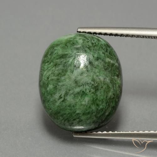 12.65ct 天然 中绿色 莫坐坐, 椭圆形, 不透明