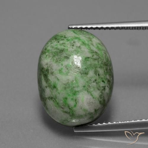13.87ct 天然 中浅绿色 莫坐坐, 椭圆形, 不透明