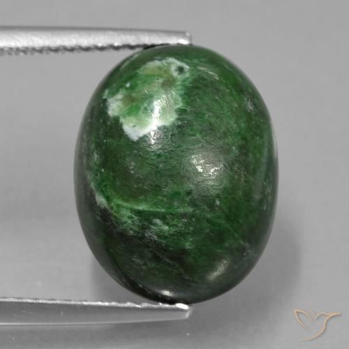 10.52ct 天然 深绿色 莫坐坐, 椭圆形, 不透明