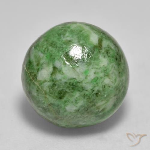 11.60ct 天然 中绿色 莫坐坐, 圆形的, 不透明