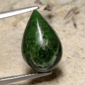 5.93克拉天然绿色抹西西玉，梨形，14.7×9.6毫米，不透明