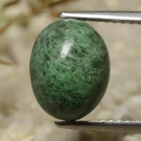 4.29克拉天然绿色抹西西玉，椭圆形切割，10.3×8.2毫米，不透明