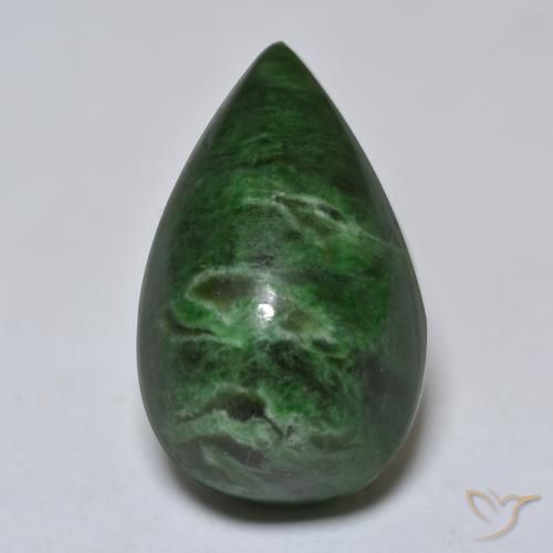10.89ct 天然 松绿 莫坐坐, 梨形, 不透明