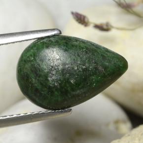 3.23克拉天然绿色抹西西玉，梨形，13.6×9毫米，不透明