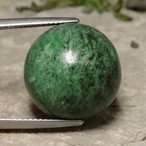23.33ct 天然 中绿色 莫坐坐, 圆形的, 不透明