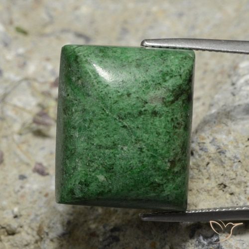 34.18ct 天然 深绿色 莫坐坐, 狭长方形, 不透明