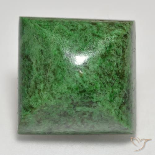 20.93ct 天然 暗绿色 莫坐坐, 正方形, 不透明