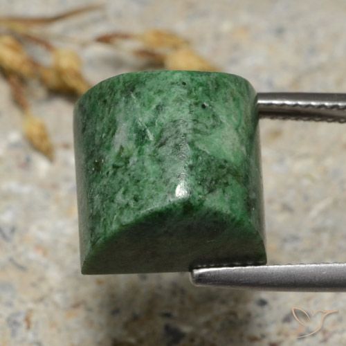 17.43ct 天然 暗绿色 莫坐坐, 正方形, 不透明