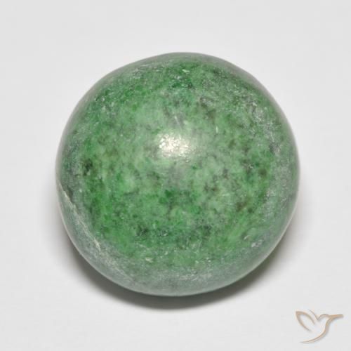 13.92ct 天然 中绿色 莫坐坐, 圆形的, 不透明