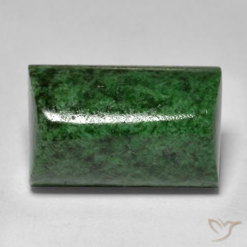 13.33ct 天然 暗绿色 莫坐坐, 狭长方形, 不透明
