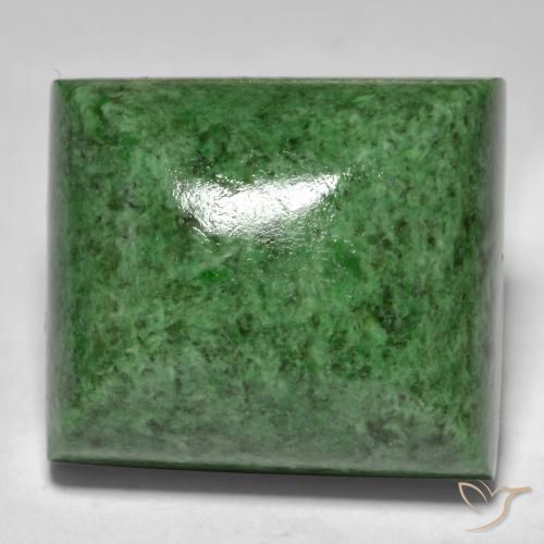 34.26ct 天然 暗绿色 莫坐坐, 狭长方形, 不透明