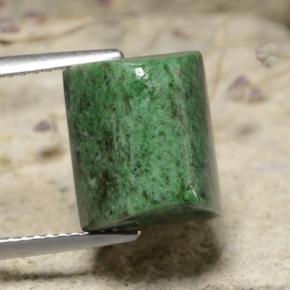 8.92克拉天然绿色抹西西玉，长方形切工，11.2×9.7毫米，不透明