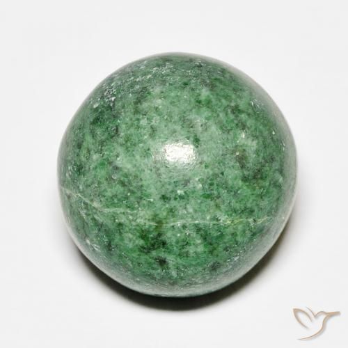 19.00ct 天然 深绿色 莫坐坐, 圆形的, 不透明