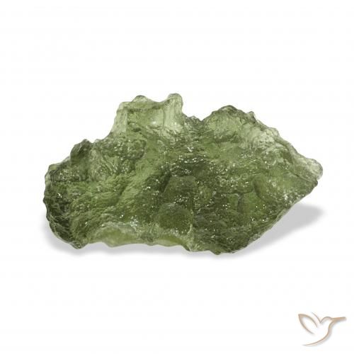 7.27ct 天然 大地绿 捷克隕石, 花式切割, 半透明