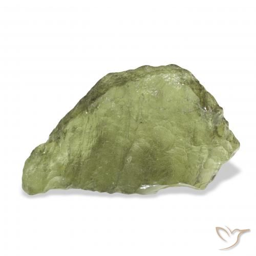 10.48ct 天然 暖绿 捷克隕石, 花式切割, 半透明