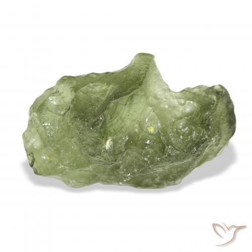9.84ct 天然 中绿色 捷克隕石, 花式切割, 半透明