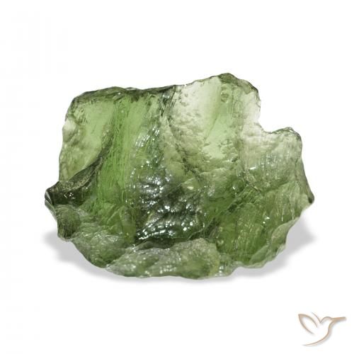 8.87ct 天然 中绿色 捷克隕石, 花式切割, 半透明