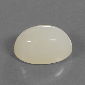 10.37克拉天然奶油色月光石，椭圆形切割，15.7×10毫米，半透明