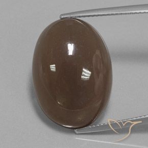 22.19ct 天然 中褐色 月长石, 椭圆形, 不透明