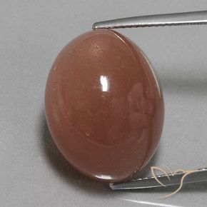 25.10ct 天然 红棕色 月长石, 椭圆形, 不透明