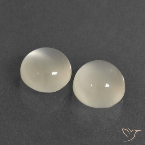 6.28克拉天然月长石，圆形的，半透明