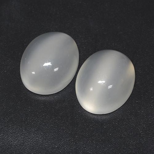 8.20天然白色月光石，椭圆形切割，11.1×9.2毫米，半透明