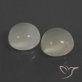 6.32克拉天然月长石，圆形的，半透明