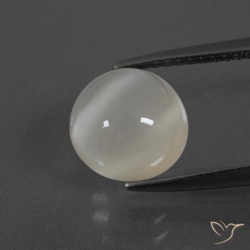 2.80ct 天然 暖白 月长石, 圆形的, 半透明