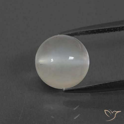 2.43ct 天然 暖白 月长石, 圆形的, 半透明