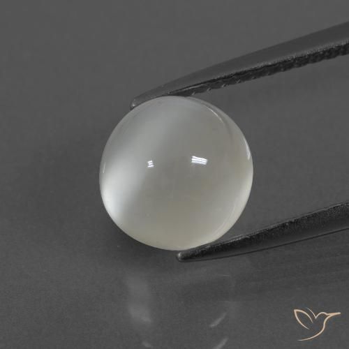 2.98ct 天然 暖白 月长石, 圆形的, 半透明