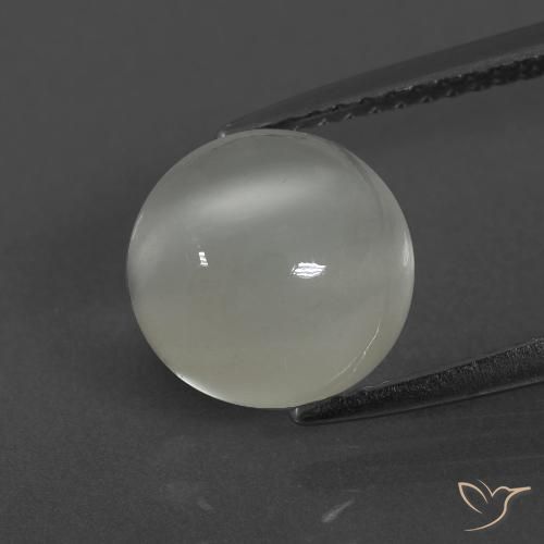 3.18ct 天然 暖白 月长石, 圆形的, 半透明