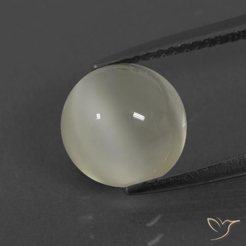 2.84ct 天然 暖白 月长石, 圆形的, 半透明