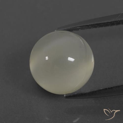 3.33ct 天然 暖白 月长石, 圆形的, 半透明