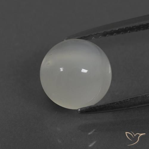 2.53ct 天然 暖白 月长石, 圆形的, 半透明