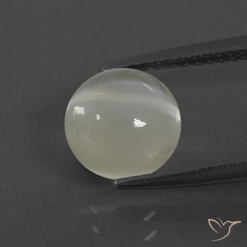 2.28ct 天然 暖白 月长石, 圆形的, 半透明