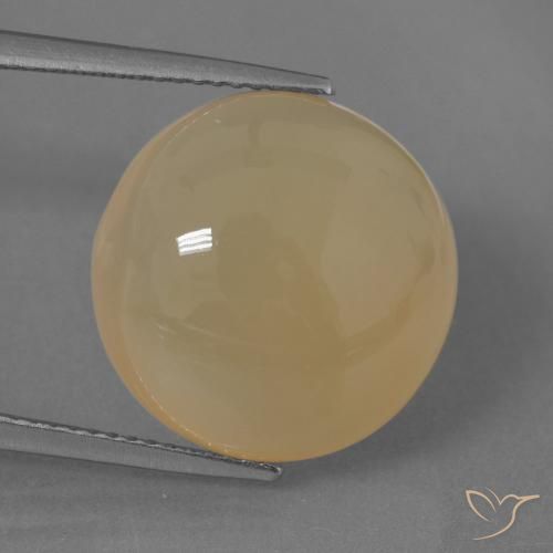 14.62ct 天然 浅桃金色 月长石, 圆形的, 半透明