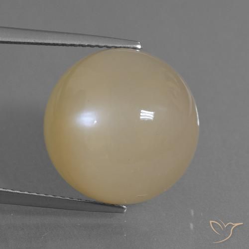 17.91ct 天然 浅桃金色 月长石, 圆形的, 半透明