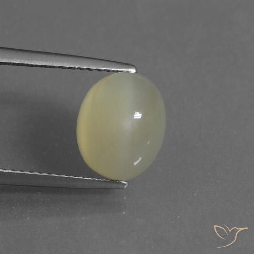 4.45ct 天然 淡黄色 月长石, 椭圆形, 半透明