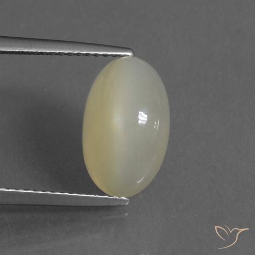 4.97ct 天然 淡黄色 月长石, 椭圆形, 半透明