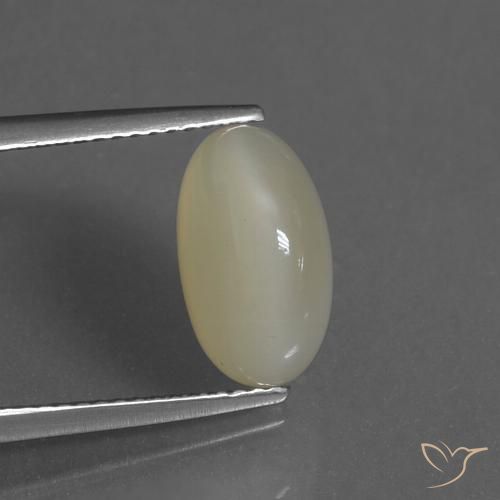 3.82ct 天然 淡黄色 月长石, 椭圆形, 半透明